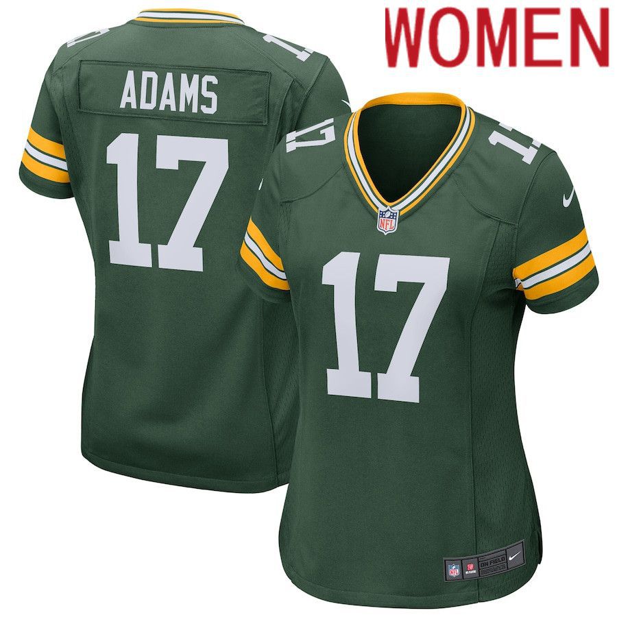 Women Green Bay Packers #17 Davante Adams Green Nike Game NFL Jersey
